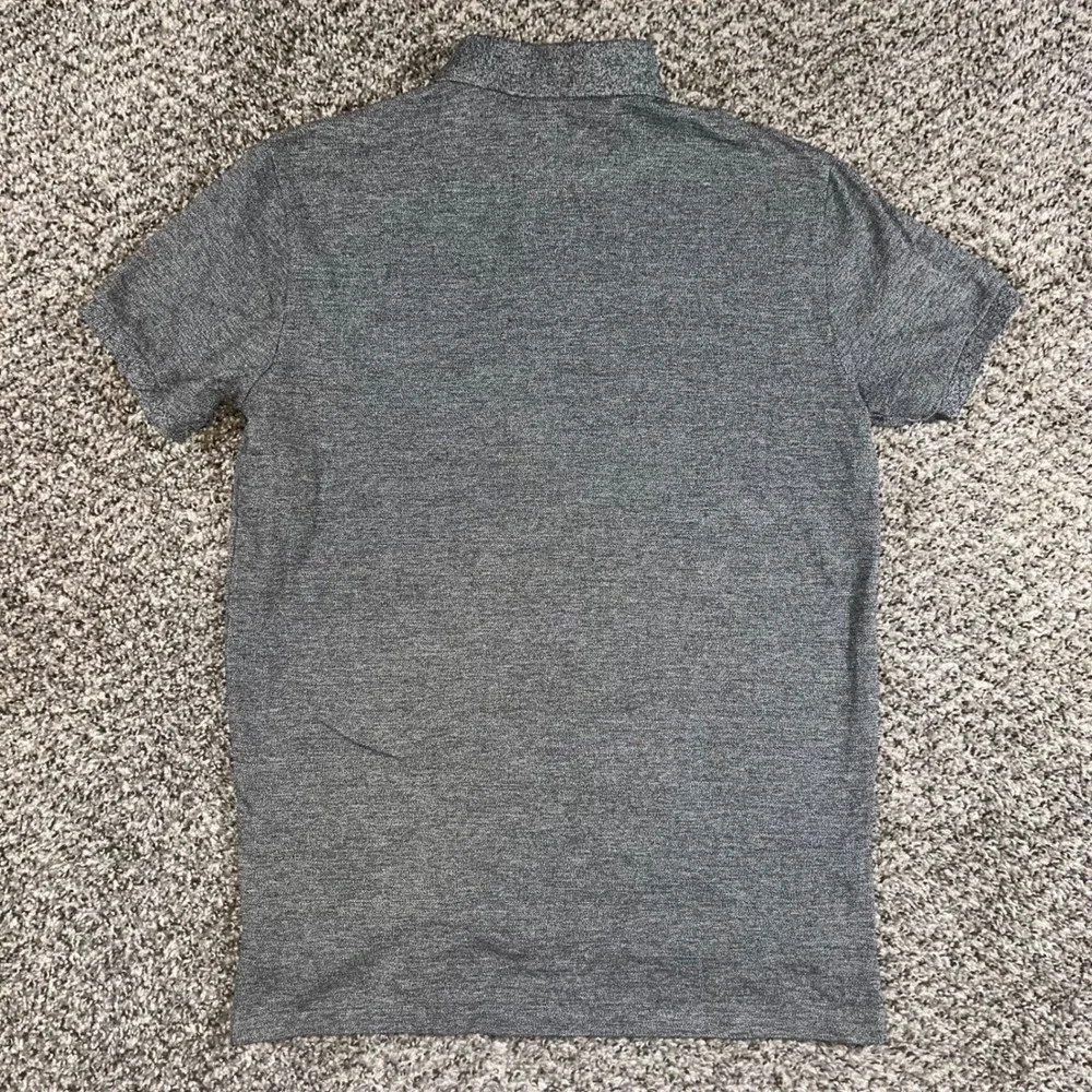 Polo Ralph Lauren Mens Medium Grey Heather Cotton Pique Polo Shirt Vintage 90s